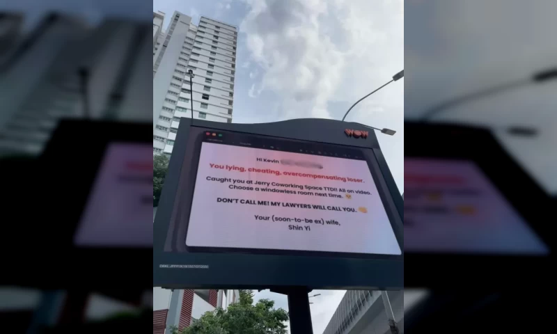 This Viral Social Media Post in Kuala Lumpur Exposes an Alleged Unfaithful Husband through a Billboard Message!