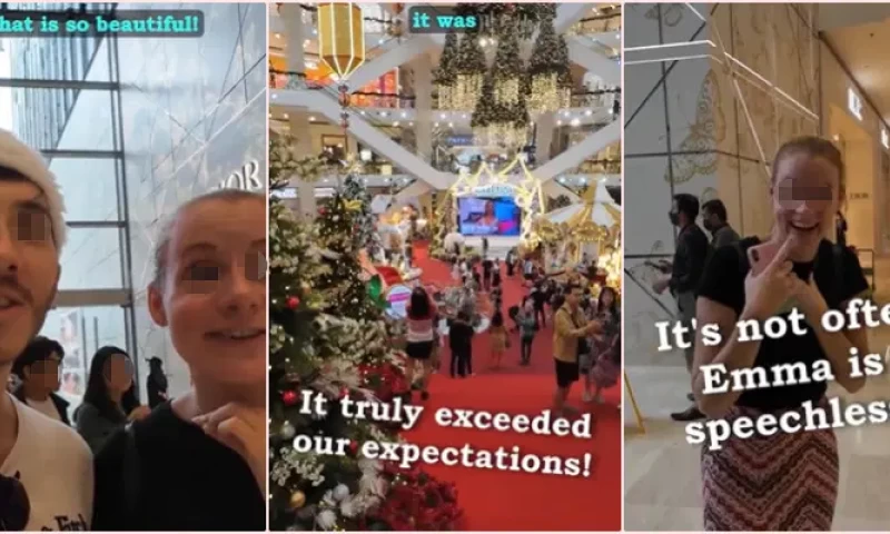 VIDEO: Overseas Visitor Tears Up with Joy at Christmas Decorations in Malaysian Mall