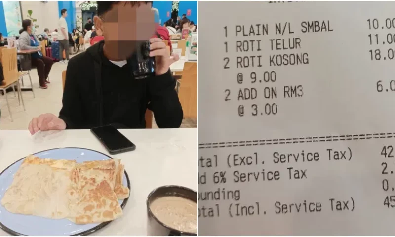 Malaysian Spends RM9 on Roti Canai and RM11 on Roti Telur at Pahang Eatery