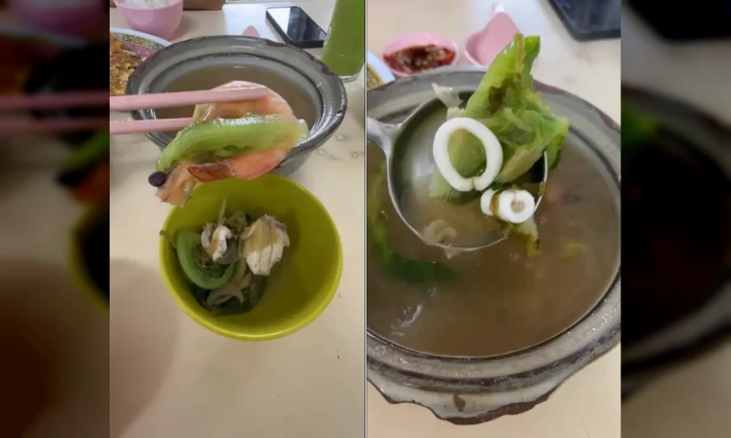 Malaysian Surprised by the Scant Ingredients in Johor Stall's RM27 Seafood Soup