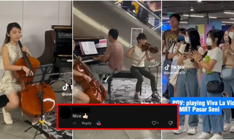 Musicians on Violin, Cello, and Piano Delight Malaysians with Coldplay Performance at Pasar Seni MRT Station