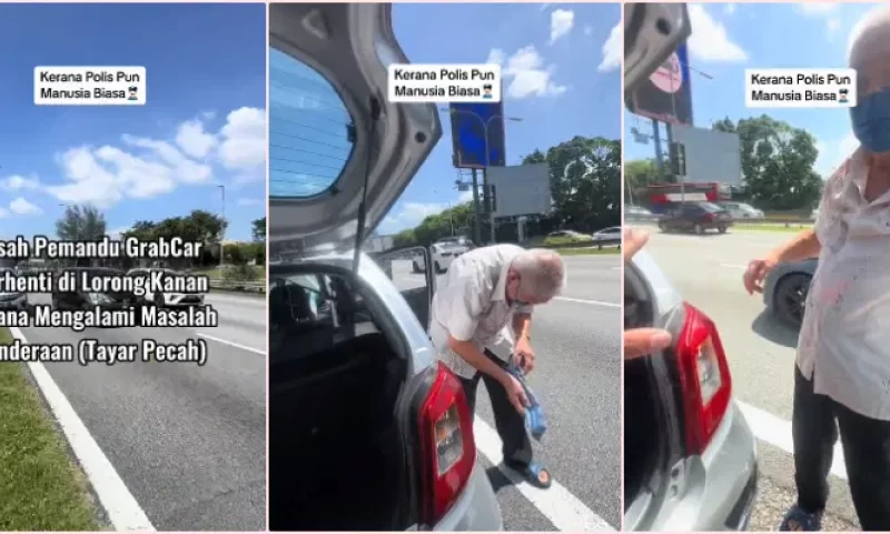 Compassionate Police Officer Assists Stranded Elderly Gentleman on Busy PJ Highway Due to Flat Tire