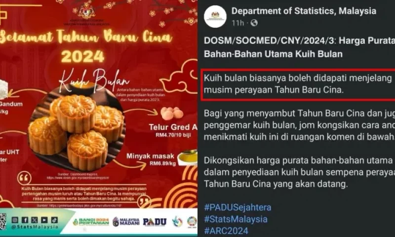 Mooncakes during Chinese New Year?! Malaysian Citizens Criticize Government Department for Confusing CNY with Mid-Autumn Festival