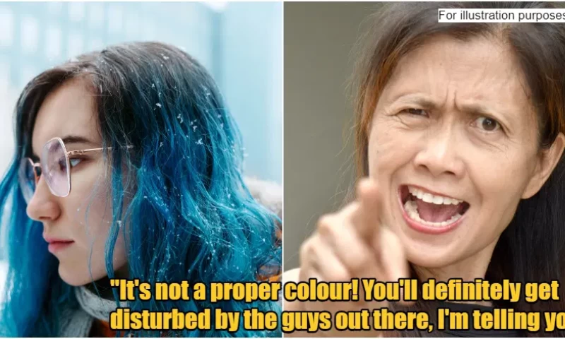 Malaysian Woman Spends RM500 to Dye Her Hair Blue for Chinese New Year, Older Woman Criticise Her As "Lala"