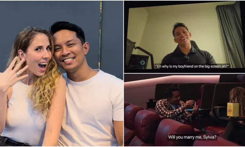 Malaysian Man Pops the Question to His Spanish Girlfriend in Cinema, Surprises Her with Pre-Recorded Proposal on Giant Screen