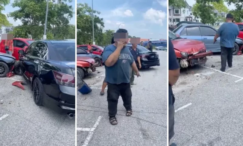 Workshop Employee from Puncak Alam Reportedly Takes Customer's Honda Accord on Joyride, Causing Collision with Six Cars