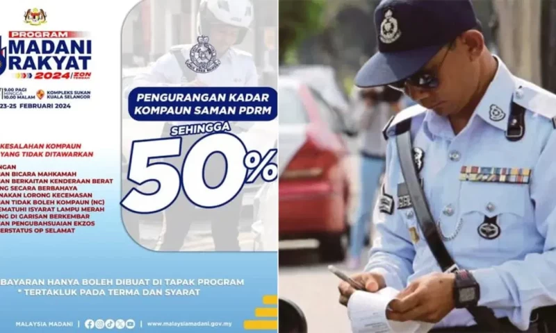 Malaysian Government Introduces Up to 50% Discounts on Selected PDRM Summons Beginning Tomorrow