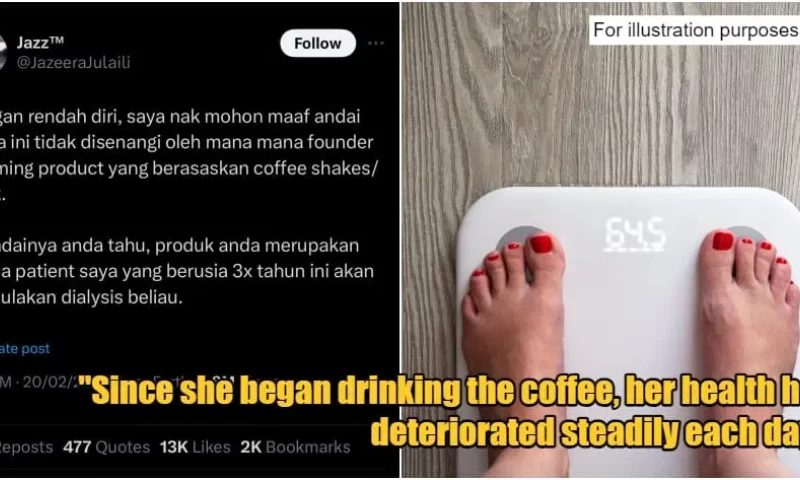 Malaysian Achieves Remarkable Weight Loss of 10-20kg Through Weight Loss Coffee Consumption, but Faces Kidney Damage Con