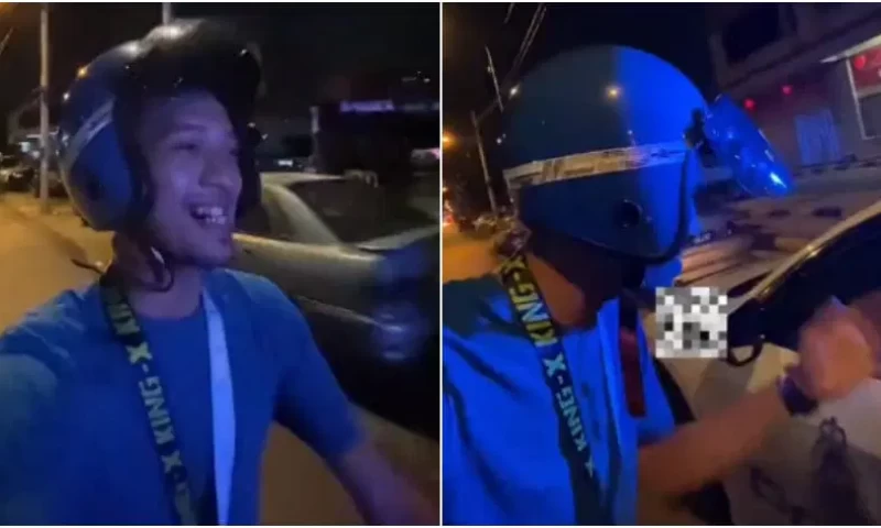 Malaysian Motorcyclist Cheerfully Informs PDRM of Helmet Use After Prior Citation, Receives Another for No Side Mirror