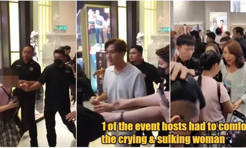 Malaysian Fan Sneaks into Restricted Zone at KL Mall to Snap Photos with Hong Kong Actor, Promptly Removed by Security Personnel