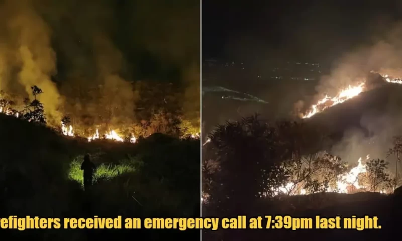 Broga Hill Engulfed in Flames Last Night, But Thanks to Bomba, Crisis Averted