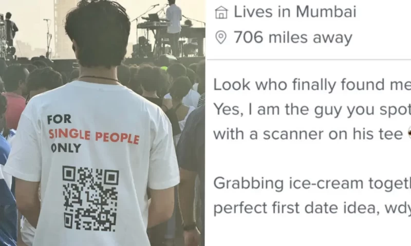 Man's T-Shirt Featuring QR Code Linking Directly to His Tinder Profile Garners Viral Attention