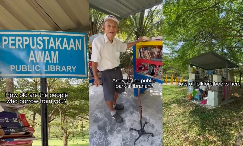 Former Malaysian Headmaster Converts Private Book Collection into Mini Library in a Park