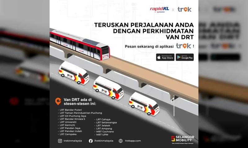 Rapid KL and Trek Rides Introduce RM2 Transit Fare for Malaysians Traveling Between LRT/MRT Stations