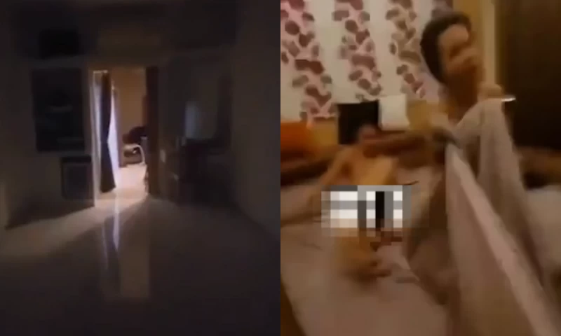 Viral Footage Captures Husband Finding Wife, Allegedly a Politician, with a Monk in Bed