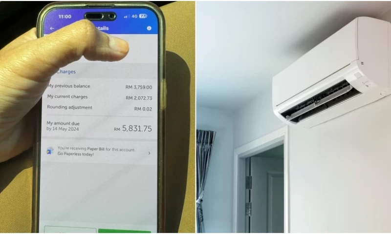 Malaysian Faces RM2K Electricity Bill from 24/7 Air Conditioning Usage, More Than House Loan