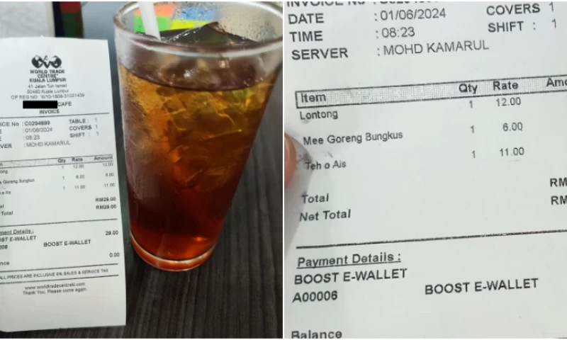 Check Prices Before Ordering: Malaysian Shocked by RM11 Price for Teh Ais at PWTC