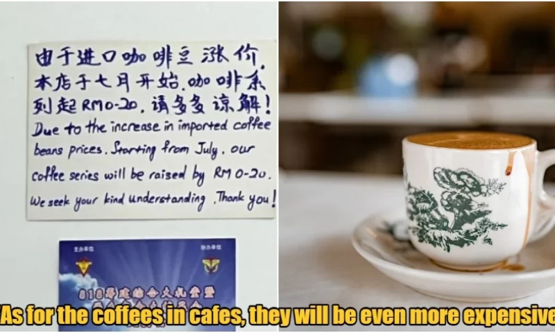 Malaysian Kopitiams May Raise Coffee Prices by 20 Sen Due to Increased Cost of Imported Beans