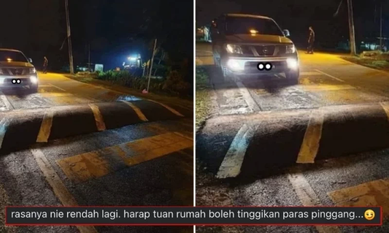 Kuantan Resident Constructs Enormous Speed Bump Near Home, Leaving Malaysians Unimpressed