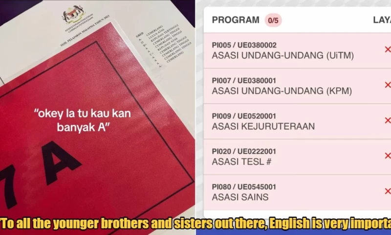 7A SPM Student Rejected by Universities Due to D in English, Highlights Importance of BI