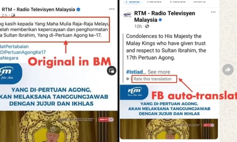 Fahmi: Facebook Mistranslated ‘Junjung Kasih’ as ‘Condolences’ in RTM’s Post Congratulating YDPA