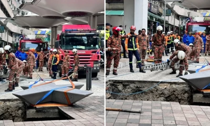 BREAKING: Foreign Woman Buried 10 Metres Deep After Sudden Ground Collapse in Masjid India, KL