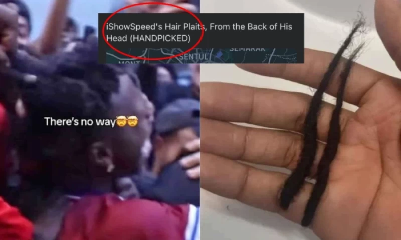 Malaysian Fan Snatches iShowSpeed's Hair Braids and Lists Them for Sale on Facebook for RM100,000