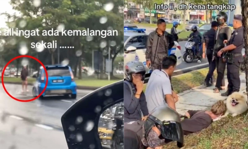 Foreign Woman Arrested After Viral Video Shows Her Blocking Traffic in Setia Alam