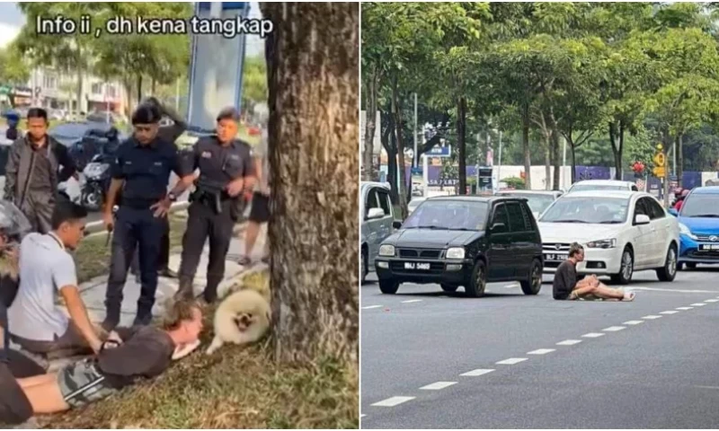 Russian Woman Arrested in Setia Alam for Indecent Behavior and Obstructing Traffic While Walking Her Dog