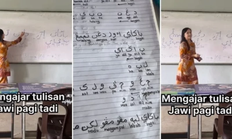 Malaysians Impressed by Non-Muslim Teacher Who Teaches Jawi in School and Writes the Script Beautifully