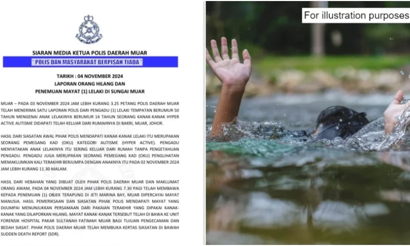 PDRM Finds Body of Missing 14-Year-Old Autistic Malaysian Boy in Muar River After Two-Day Search