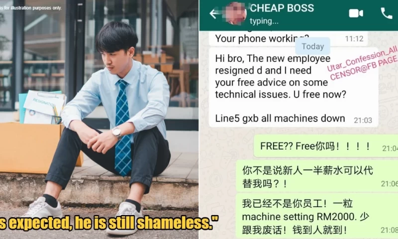 Malaysian Reveals How Former Boss Replaced Him with a Relative, Then Later Asked for "Free Advice"